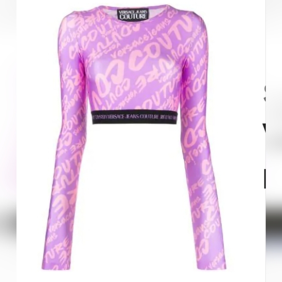 Versace Tops - Versace Cropped Long Sleeve Top